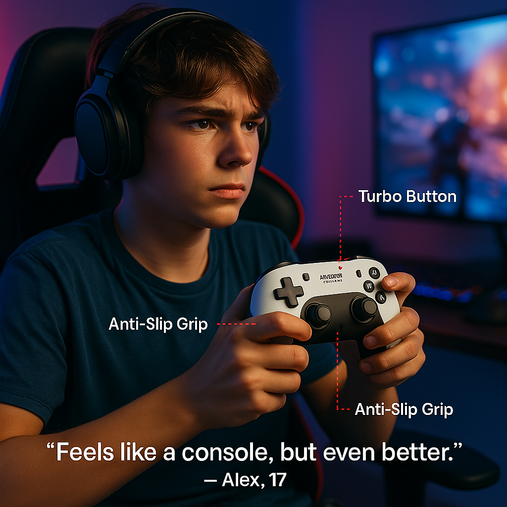 Aurora Avenue™ - WIRELESS CONSOLE 60,000+ LICENSED GAMES + 2 FREE CONTROLLERS
