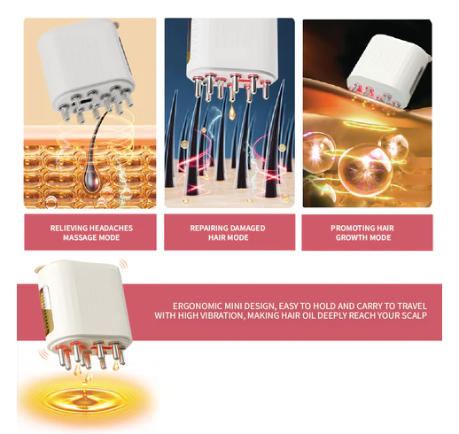 Red Light Therapy Electric Scalp Massager And Hair Oil Applicator