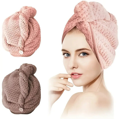 Microfiber Hair Towel With Button